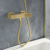 Miscelatore Quadrato Termostatico a Barra - Oro Satinato - Rune