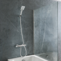 Miscelatore Quadrato Termostatico a Barra con Doccetta - Cromato - Rune