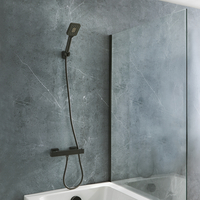 Miscelatore Quadrato Termostatico a Barra con Doccetta - Nero - Rune