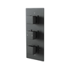 Miscelatore Termostatico Moderno Quadrato con Deviatore – 3 Vie – Grigio Canna di Fucile – Preto