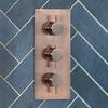 Miscelatore Termostatico Moderno Triplo a 2 Vie - Color Rame - Eris
