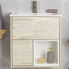 Mobile Bagno 600mm Rovere Chiaro con Lavabo da Appoggio - Hoxton