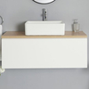 Mobile Bagno Bianco 1000mm con Lavabo da Appoggio e Opzione LED - Newington
