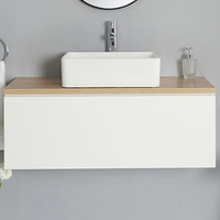 Mobile Bagno Bianco 1000mm con Lavabo da Appoggio e Opzione LED - Newington