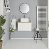 Mobile Bagno Bianco 600mm con Lavabo da Appoggio e Opzione LED - Newington