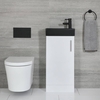 Mobile Bagno Bianco con Lavabo Nero – 400mm – Cluo