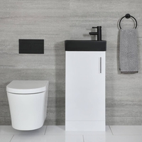 Mobile Bagno Bianco con Lavabo Nero – 400mm – Cluo