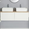 Mobile Bagno Bianco Opaco 1200mm con Lavabi da Appoggio e Opzione LED - Newington