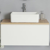 Mobile Bagno Bianco Opaco 800mm con Lavabo da Appoggio e Opzione LED - Newington
