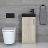 Mobile Bagno Rovere con Lavabo Nero – 400mm – Cluo