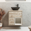 Mobile Bagno Sospeso con Ripiano Aperto da 600mm in Rovere Chiaro con Lavabo d