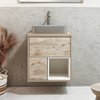 Mobile Bagno Sospeso con Ripiano Aperto da 600mm in Rovere Chiaro con Lavabo d