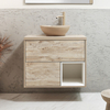 Mobile Bagno Sospeso con Ripiano Aperto da 800mm in Rovere Chiaro con Lavabo d