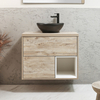 Mobile Bagno Sospeso con Ripiano Aperto da 800mm in Rovere Chiaro con Lavabo d