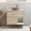 Mobile Bagno Sospeso con Ripiano Aperto da 800mm in Rovere Chiaro con Lavabo d