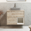 Mobile Bagno Sospeso con Ripiano Aperto da 800mm in Rovere Chiaro con Lavabo d