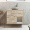 Mobile Bagno Sospeso con Ripiano Aperto da 800mm in Rovere Chiaro con Lavabo d