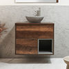 Mobile Bagno Sospeso con Ripiano Aperto da 800mm in Rovere Scuro con Lavabo d