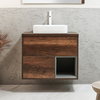 Mobile Bagno Sospeso con Ripiano Aperto da 800mm in Rovere Scuro con Lavabo d