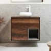 Mobile Bagno Sospeso con Ripiano Aperto da 800mm in Rovere Scuro con Lavabo d