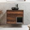 Mobile Bagno Sospeso con Ripiano Aperto da 800mm in Rovere Scuro con Lavabo d