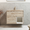 Mobile Bagno Sospeso con Ripiano Aperto in Rovere Chiaro da 812mm con Lavabo Beige (Sand) - Hoxton