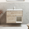 Mobile Bagno Sospeso con Ripiano Aperto in Rovere Chiaro da 812mm con Lavabo Bianco (Chalk) - Hoxton