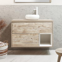 Mobile Bagno Sospeso da 1000mm in Rovere Chiaro con Lavabo d