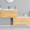 Mobile Bagno Sospeso Rovere 1400mm con Lavabo da Appoggio e Opzione LED - Newington
