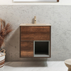Mobile Bagno Sospeso Rovere Scuro 612mm Con Lavabo Beige (Sand) - Hoxton