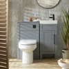 Mobile Bagno Tradizionale Grigio Chiaro da 400mm - con Lavabo e Mobile WC con Sanitario