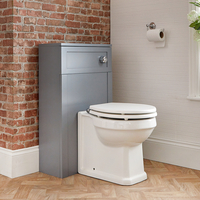 Mobile Bagno WC 500mm Grigio Chiaro con Sanitario WC a Terra - Warwick