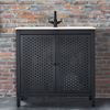 Mobile da Bagno in Metallo Nero con Lavabo - 810mm