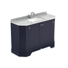 Mobile da Bagno Tradizionale Angolare con Piano in Marmo - 1220mm - Grigio Chiaro - 3 Fori per Rubinetto
