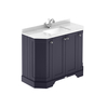 Mobile da Bagno Tradizionale Angolare con Piano in Marmo Bianco 1020mm - Scelta della Finitura e del Lavabo