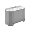 Mobile da Bagno Tradizionale Angolare con Piano in Marmo Bianco 1220mm - Scelta della Finitura e del Lavabo