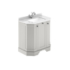 Mobile da Bagno Tradizionale Angolare con Piano in Marmo Bianco 770mm - Grigio Chiaro - 3 Fori
