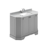 Mobile da Bagno Tradizionale Angolare con Piano in Marmo Grigio Chiaro 1020mm - 3 Fori