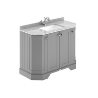 Mobile da Bagno Tradizionale Angolare con Piano in Marmo Grigio Chiaro 1020mm - 3 Fori