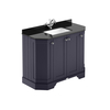 Mobile da Bagno Tradizionale Angolare con Piano in Marmo Nero 1020mm - Scelta della Finitura e del Lavabo