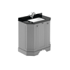 Mobile da Bagno Tradizionale Angolare con Piano in Marmo Nero 770mm - Scelta della Finitura e del Lavabo