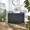 Mobile da Lavabo per Bagno in Metallo Nero da 1200mm con Ripiano di Colore Nero Grigio e Lavabo Ovale - Beswick