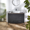 Mobile da Lavabo per Bagno in Metallo Nero da 1200mm con Ripiano di Colore Rovere Scuro e Lavabo Ovale - Beswick