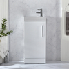 Mobile Lavabo Autoportante Bianco con Lavabo da 400 mm - Scelta di Maniglie