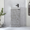 Mobile Lavabo Autoportante Compatto Grigio Cemento da 400 mm - Personalizza con la Tua Scelta di Maniglie