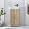 Mobile Lavabo Autoportante Compatto in Rovere da 400 mm - Scegli la Maniglia