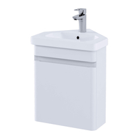 Mobile per Lavabo Sospeso Angolare da 450 mm Completo di Lavabo - Colore Bianco Opaco - Hudson Reed x RAK Resort