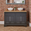 Mobile Tradizionale - 1200mm - Nero e Grigio - Scelta d Lavabo e Colori per le Maniglie