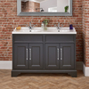 Mobile Tradizionale con Doppio Lavabo - 1200mm - Nero e Grigio - Thornton