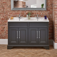 Mobile Tradizionale con Doppio Lavabo - 1200mm - Nero e Grigio - Thornton